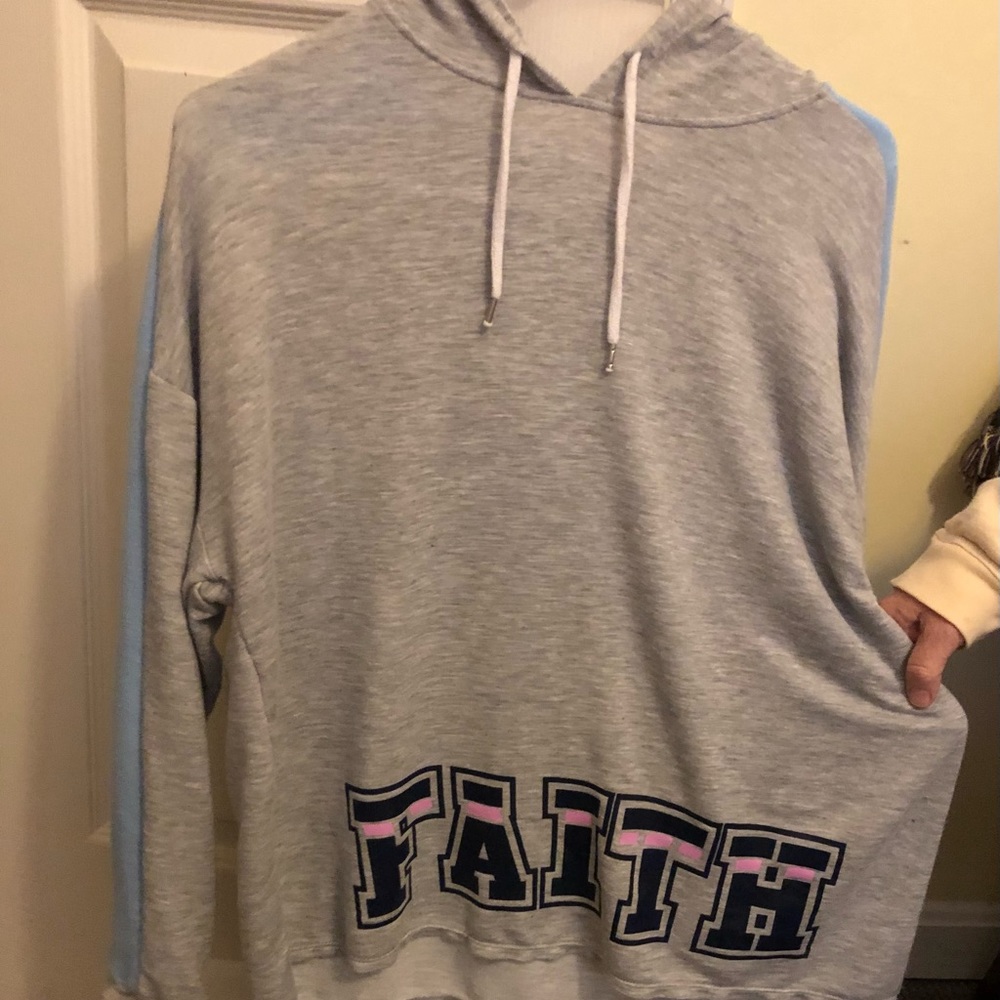 Soft jersey hoodie  with hearts and faith